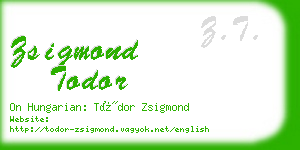 zsigmond todor business card